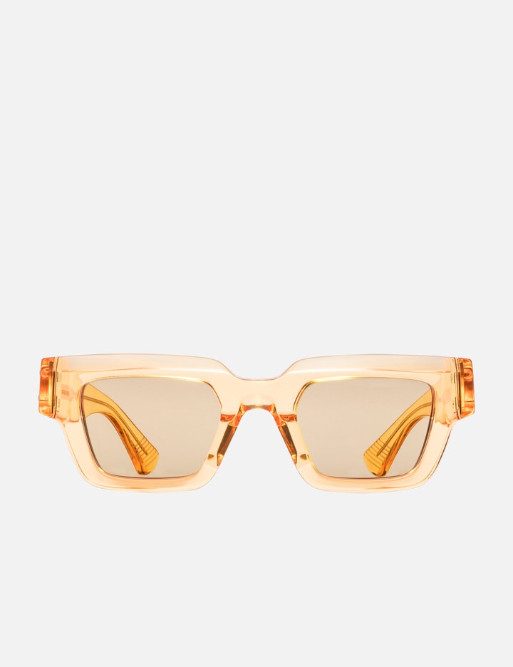 Bottega Veneta Hinge Acetate Square Sunglasses In Orange