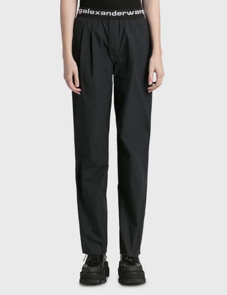 T By Alexander Wang Pleated Pant With Logo Elastic