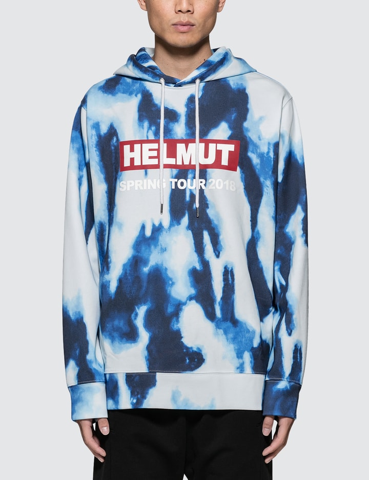 Helmut Lang Logo Printed Hoodie in Blue for Men