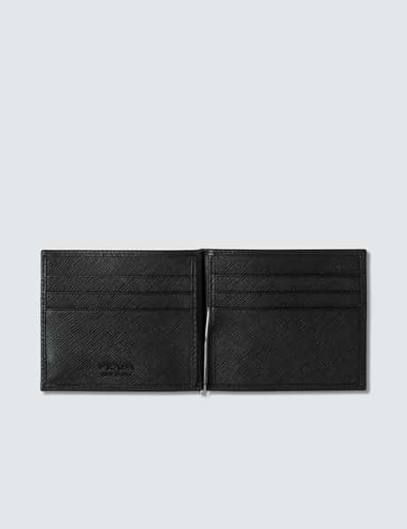 PRADA Saffiano Leather Wallet With Money Clip