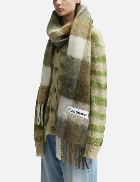 Acne Studios Mohair Checked Scarf HBX - Main Image