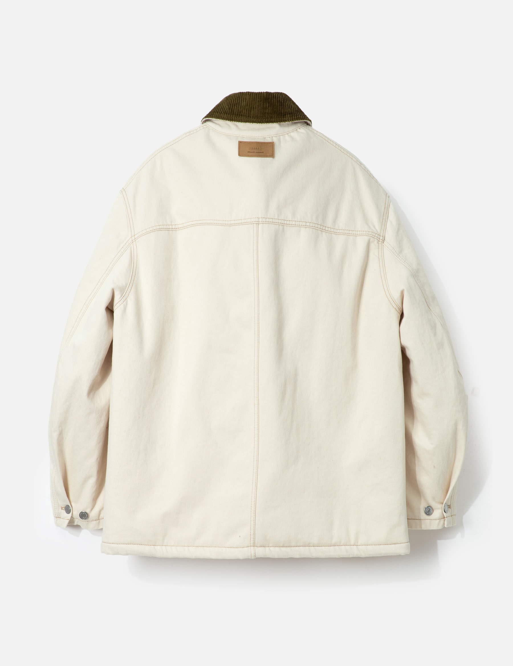 White Cotton Padded Worker Jacket view 17