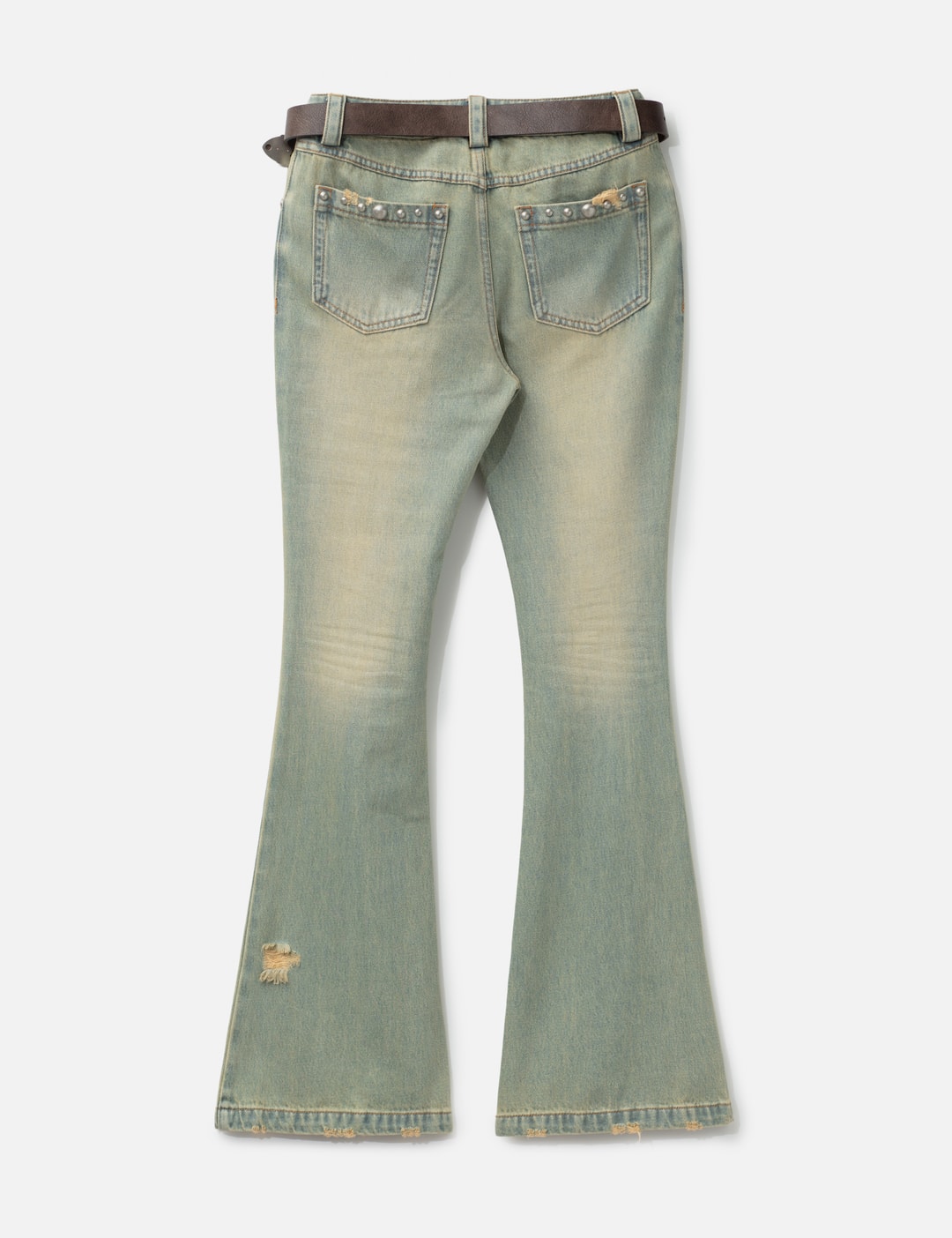 Blue Studded Flared Jeans view 9
