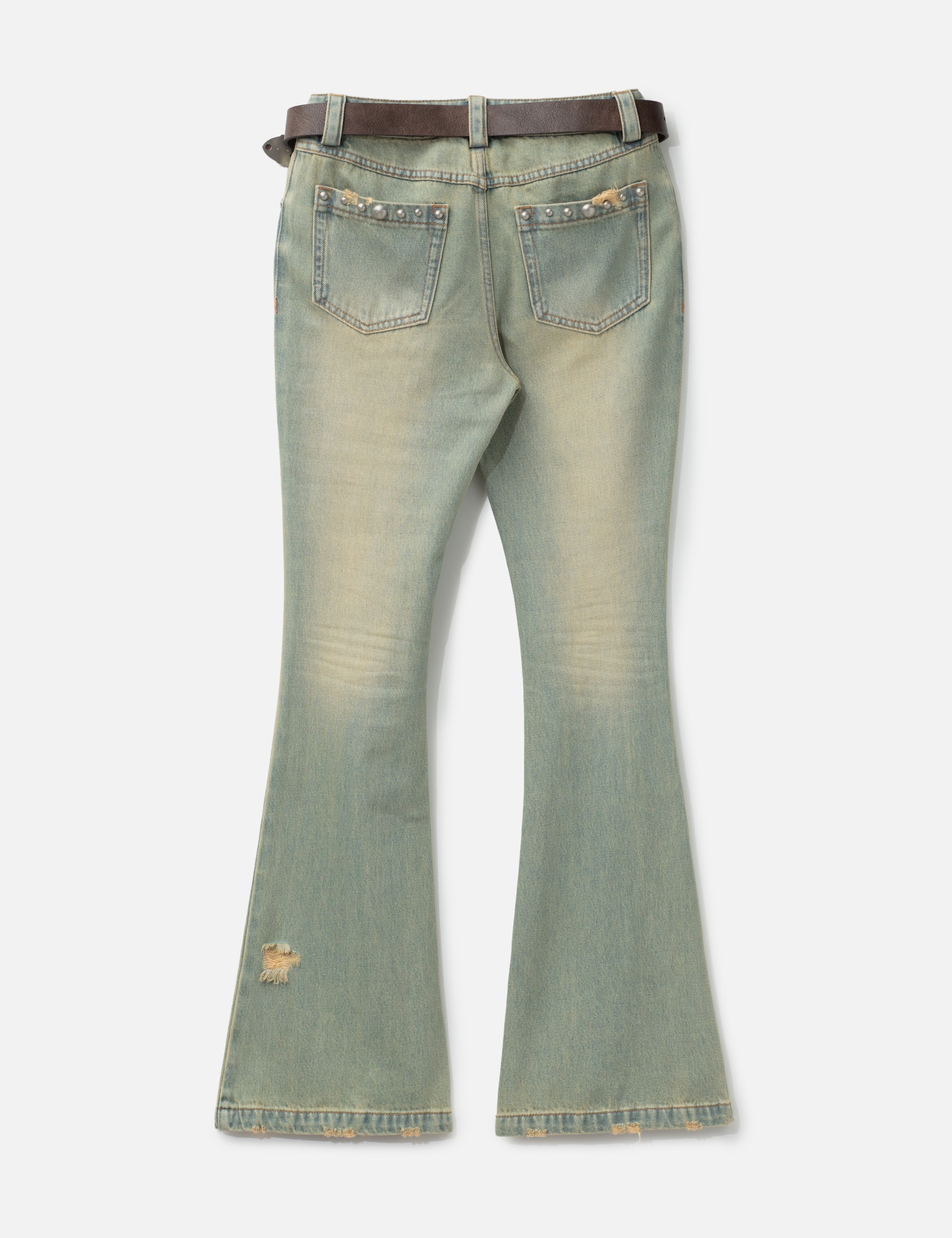 Blue Studded Flared Jeans view 17