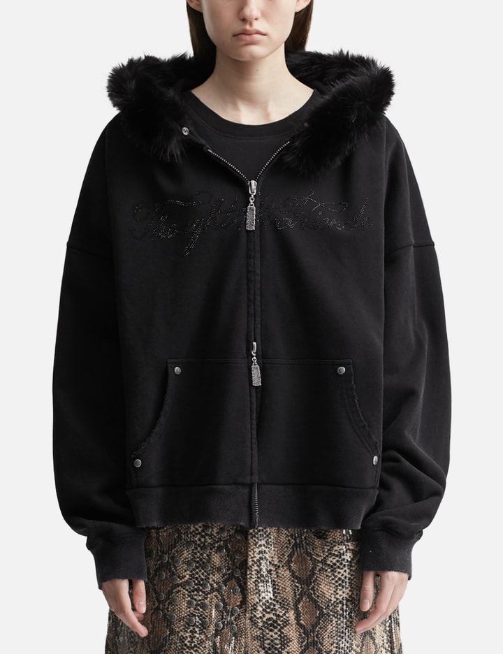 Nyra Zip-Up Jacket With Detachable Fur Hood