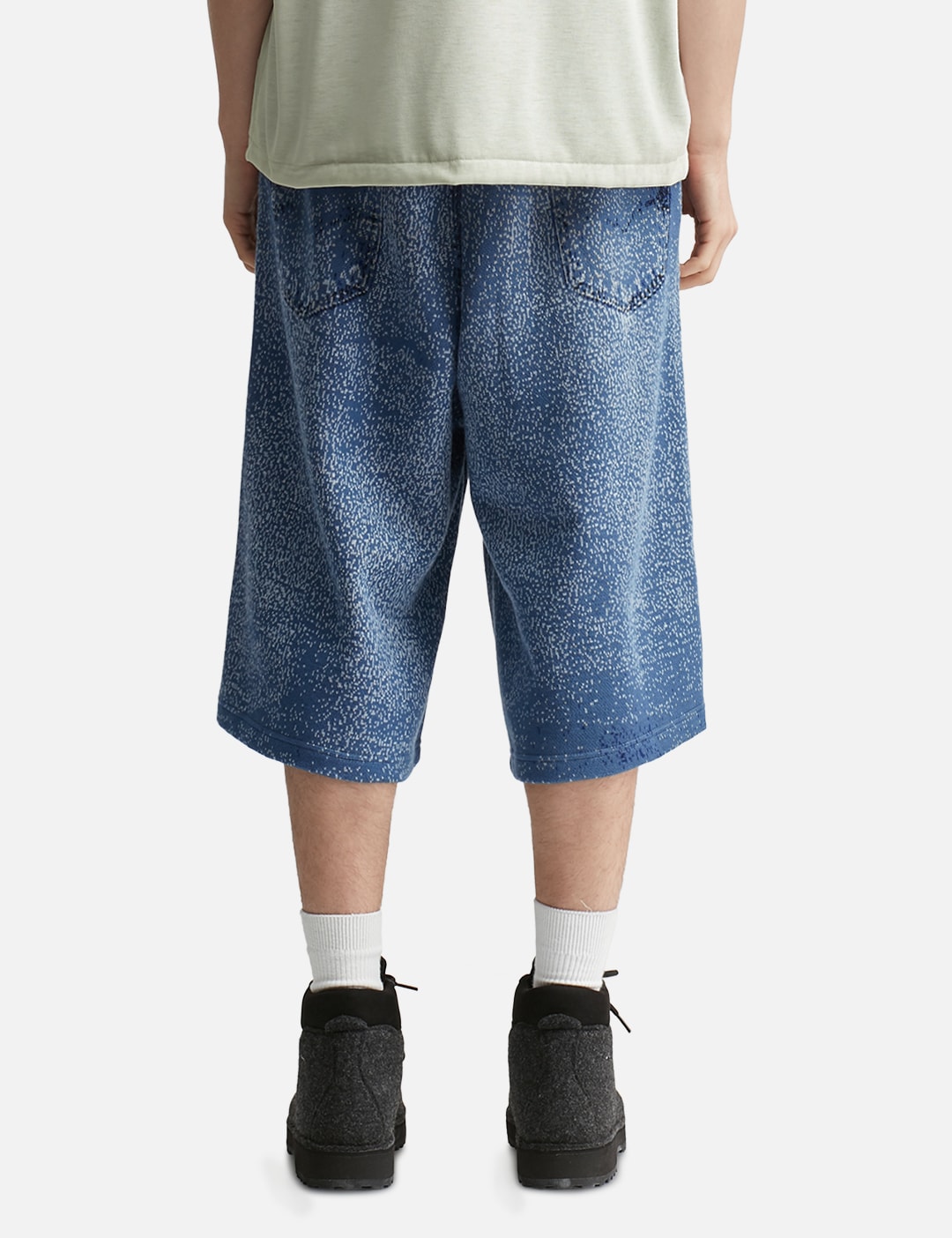 Knit Denim Baggy Shorts view 13