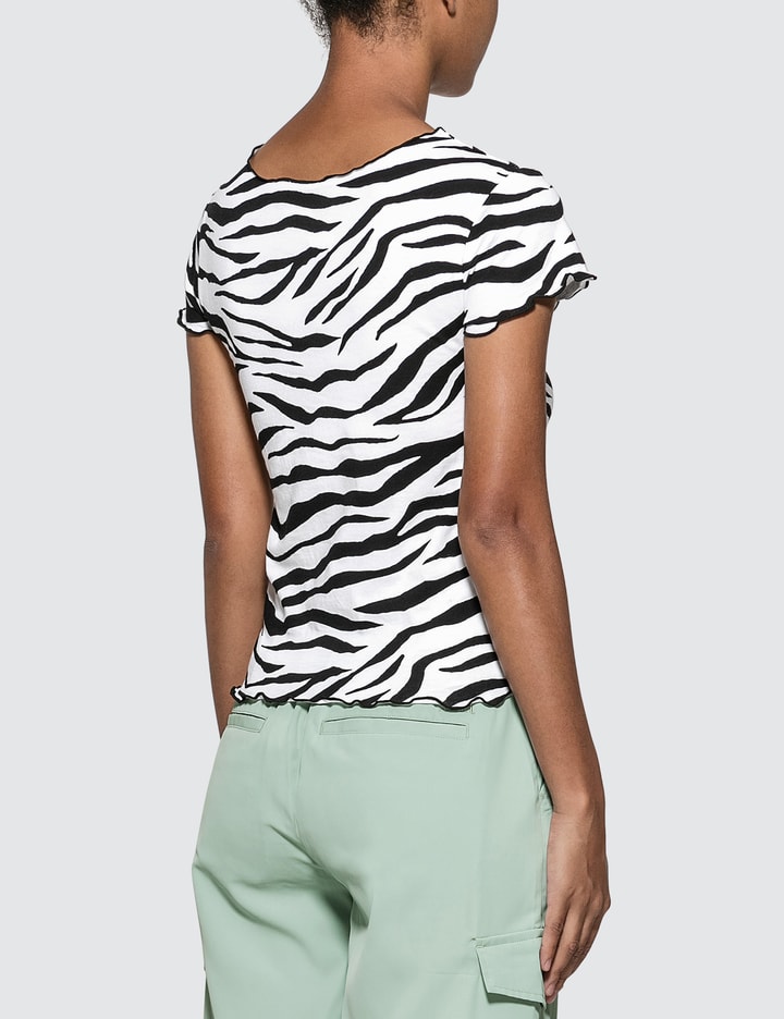 Zebra Print Lace Up T-shirt Placeholder Image