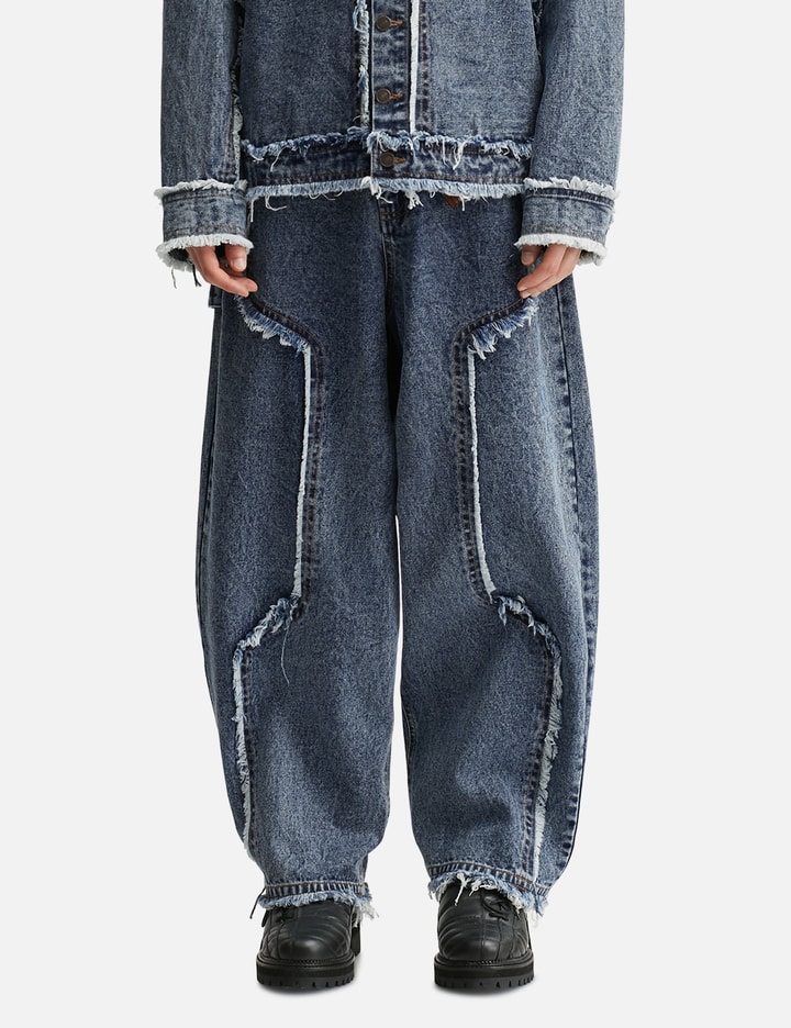 Distressed Raw Edge Balloon Jeans Placeholder Image