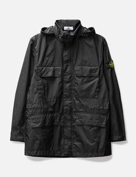 Stone Island クリンクル フーデッド ポケット ジャケット