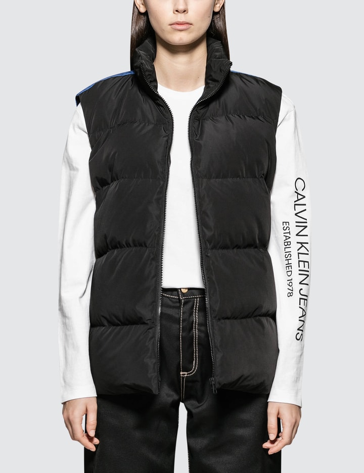 CALVIN KLEIN JEANS  - Back Printed Down Puffer Vest | HBX -  Globally Curated Fashion and Lifestyle by Hypebeast