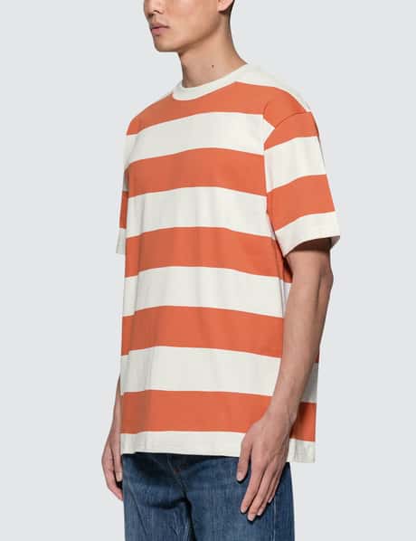 T-shirt en coton avec bordures contrastées et manches courtes - Noir et