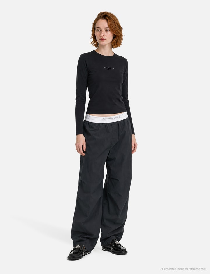Alexander Wang Fitted Long Sleeves T-Shirt With Logo Print