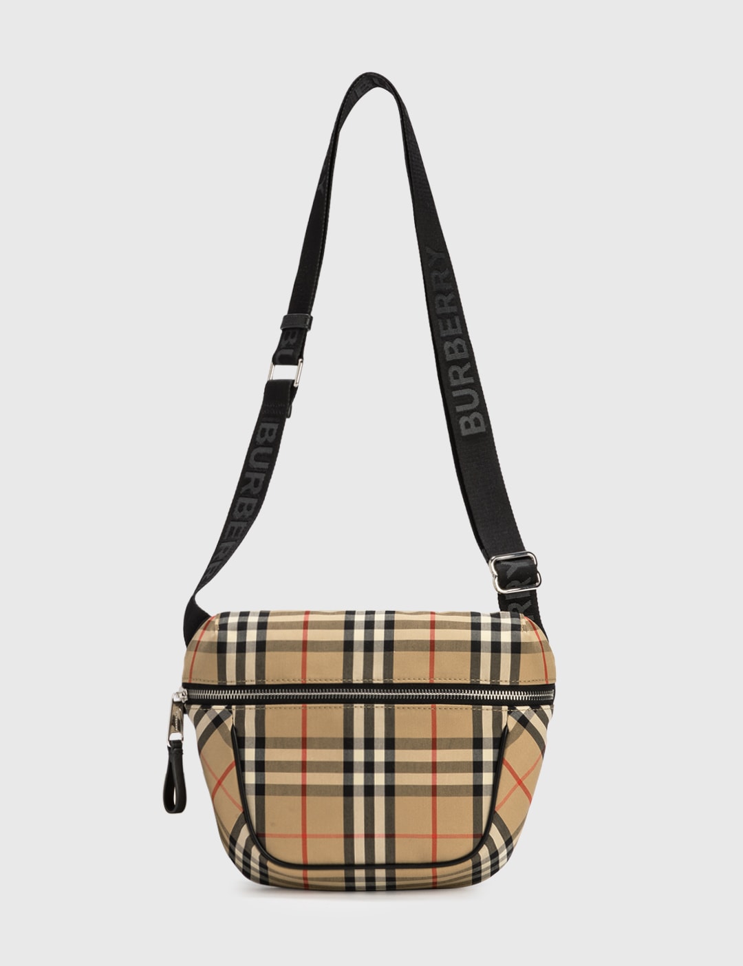 Burberry Plaid Top Handle Bag in White