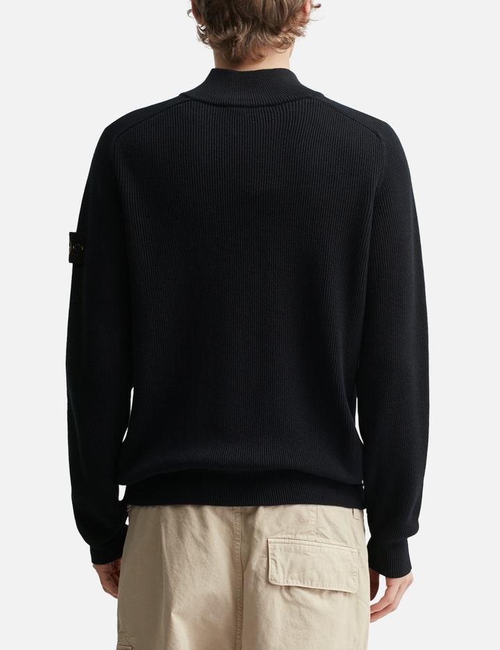 Stone Island Ribbed Soft Organic Cotton Half-Zip Jumper