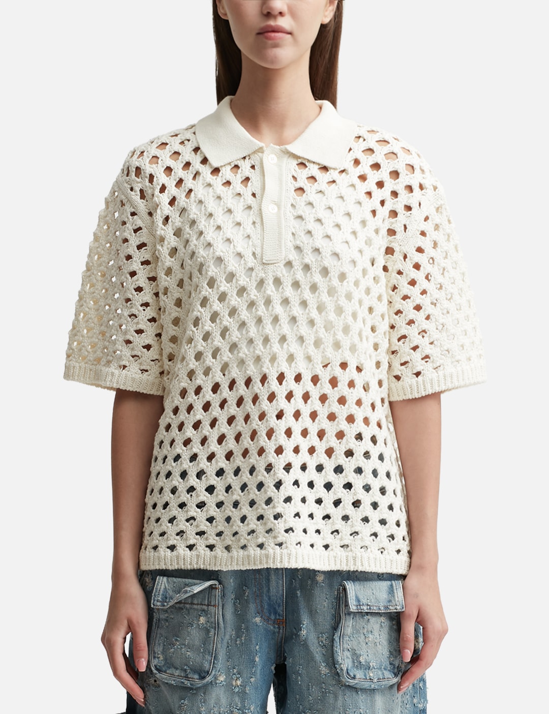Stüssy - Big Mesh Polo Sweater | HBX - Globally Curated Fashion 