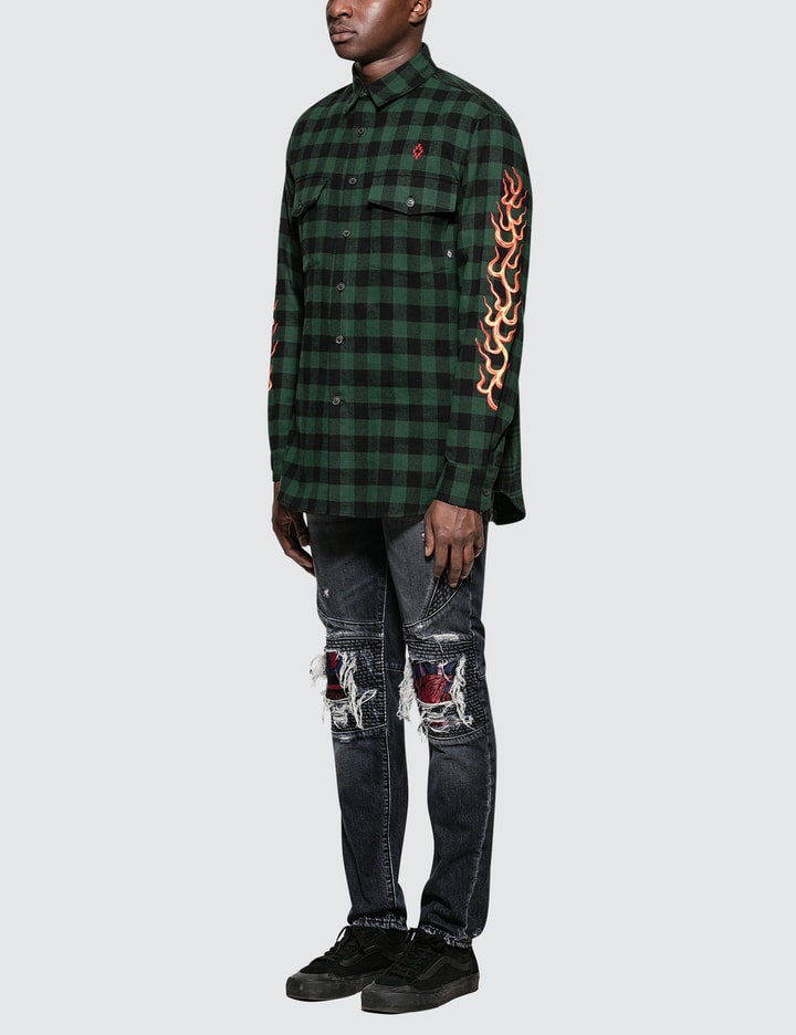 Light Wash Skull Biker Jeans Placeholder Image