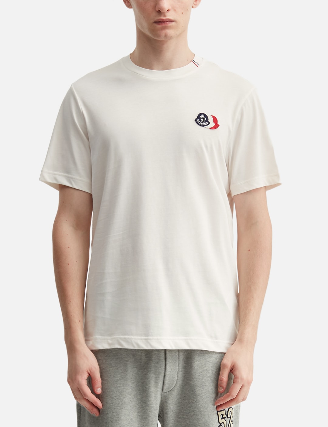 Embroidered Tricolor Logo Cotton T-Shirt view 18