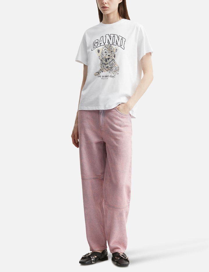 Ganni Basic Jersey Leopard Relaxed T-Shirt