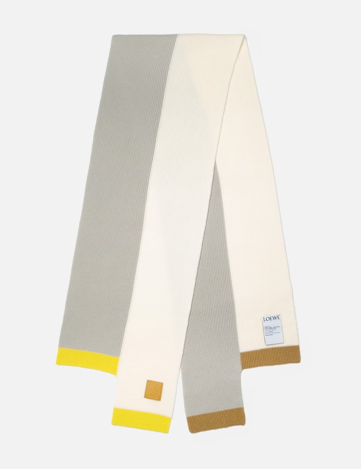 Loewe Asymmetrical Wool Scarf In Gray