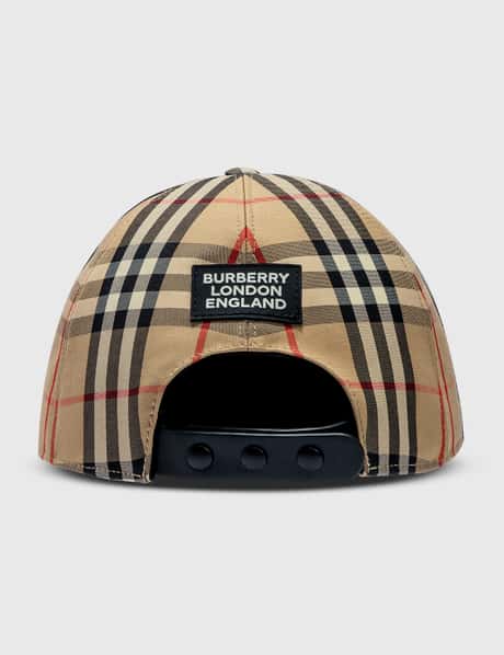 Burberry Logo Appliqué Vintage Check Baseball Cap HBX