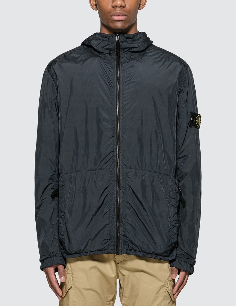 stone island crinkle hooded jacket