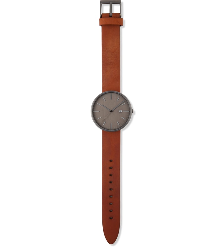 Gun Grey/Tan Leather 203 Series Calendar Wristwatch Placeholder Image