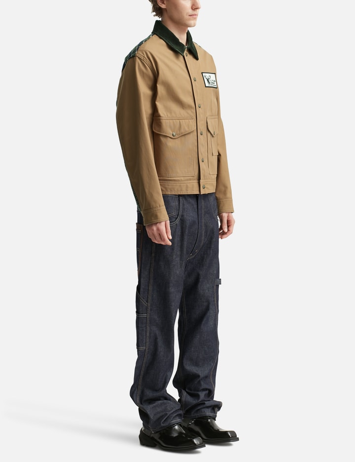Junya Watanabe Cotton Oxford X Wool Nylon Check Filson Jacket In Brown