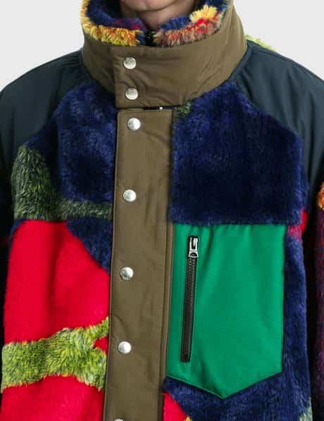 Sacai - KAWS Jacquard Faux Fur Blouson | HBX - Globally Curated 