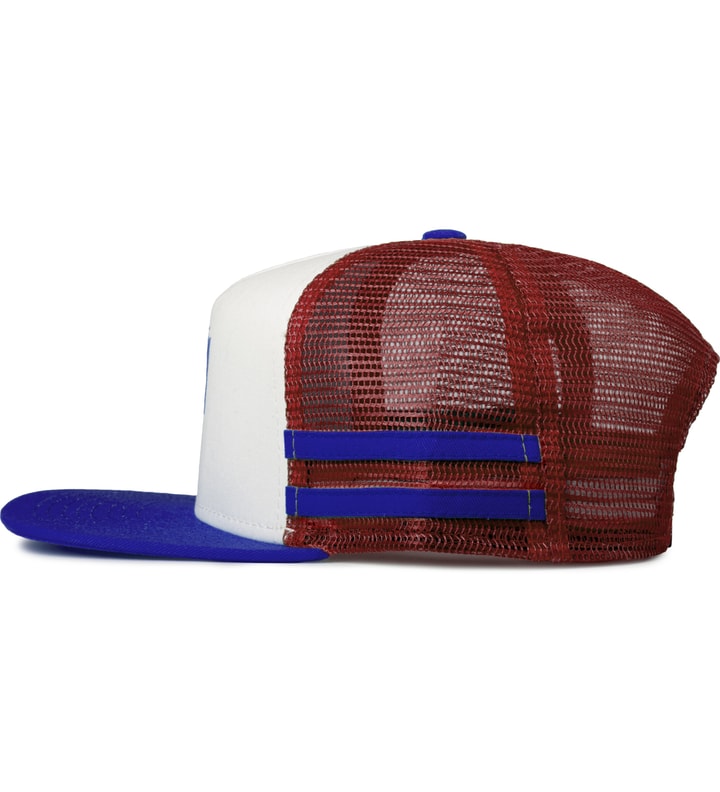 Blue City Striped Trucker Cap Placeholder Image
