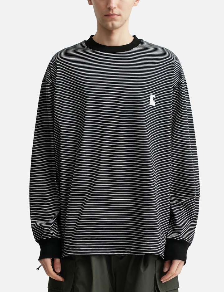 "C" Striped Long Sleeves T-Shirt With Drawstrings Placeholder Image