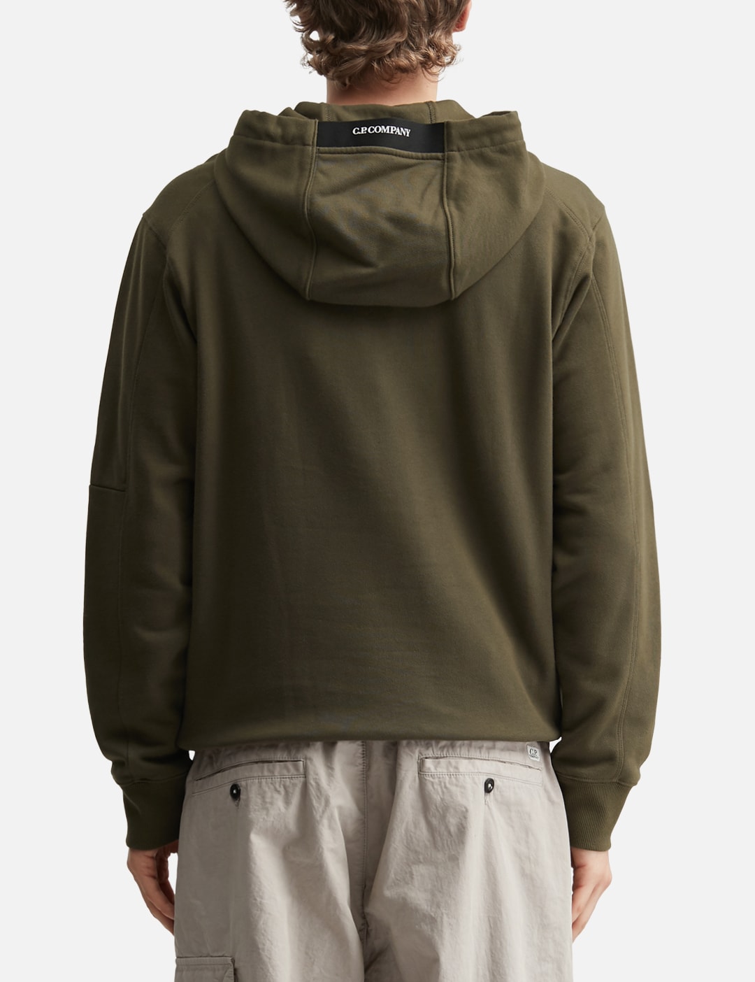 Diagonal Raised Fleece Hooded Lens Sweatshirt view 19
