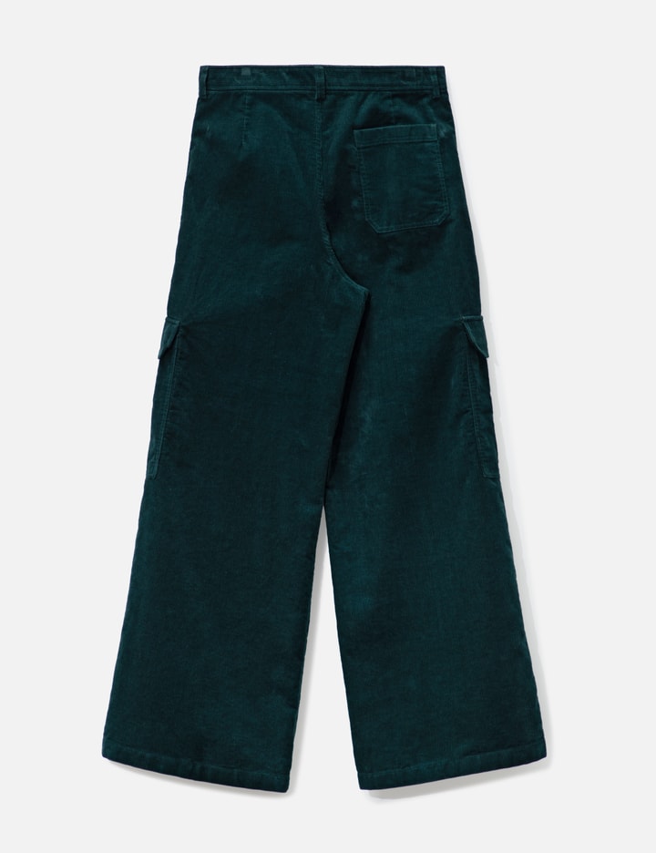 Shop Acne Studios Corduroy Cargo Pants In Green