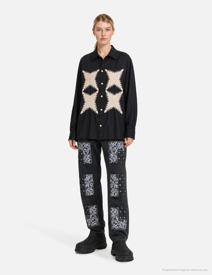 NÒMARHYTHM TEXTILE Quilt Embroidery Shirt
