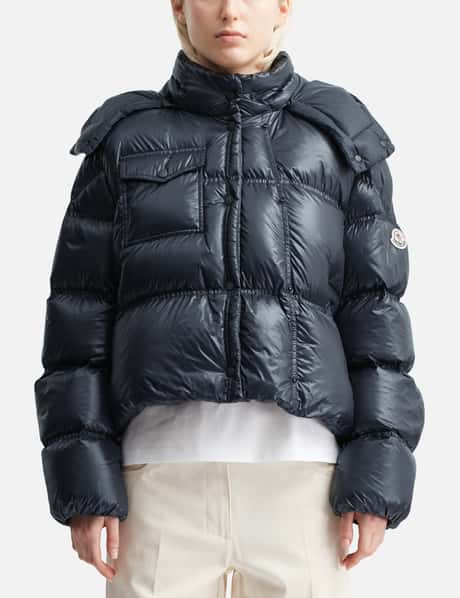 Moncler Erea Square-Quilted Hooded Short Down Jacket