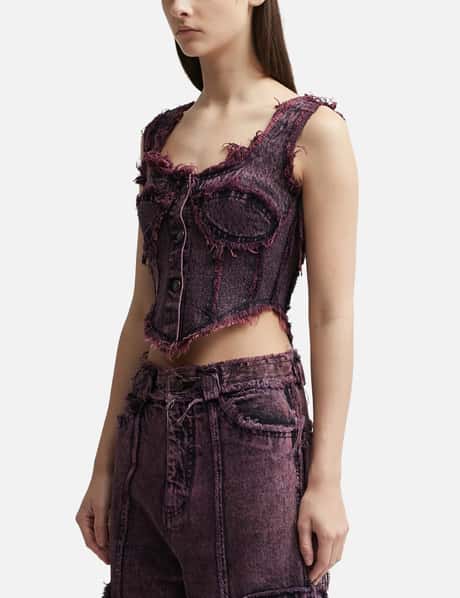 DHRUV KAPOOR - DESTROYED DENIM CORSET  HBX - Globally Curated Fashion and  Lifestyle by Hypebeast
