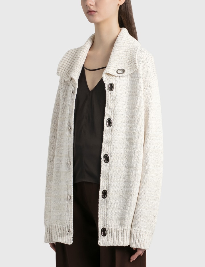 Wide Collar Knitted Cardigan Placeholder Image