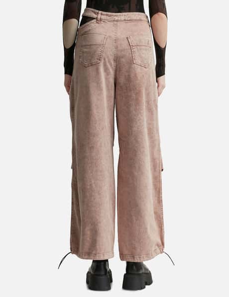 WASHED DENIM CARGO PANTS view 9