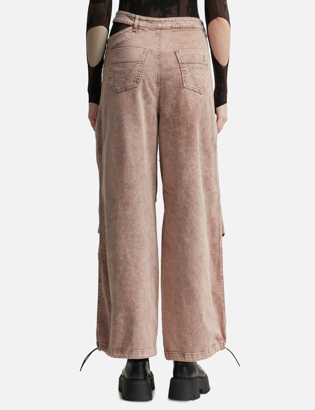 WASHED DENIM CARGO PANTS view 15