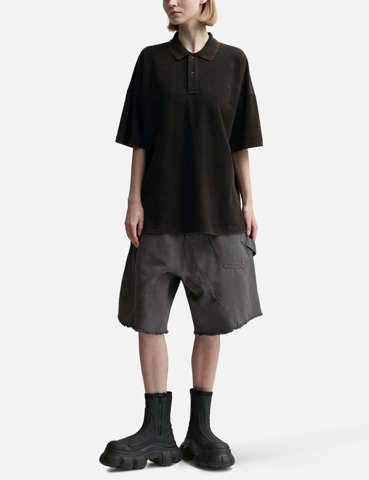 Shop Jw Anderson Polo Shirt With Logo Embroidery In Brown