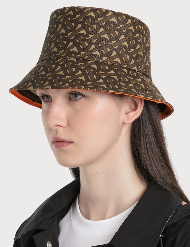 burberry monogram print bucket hat