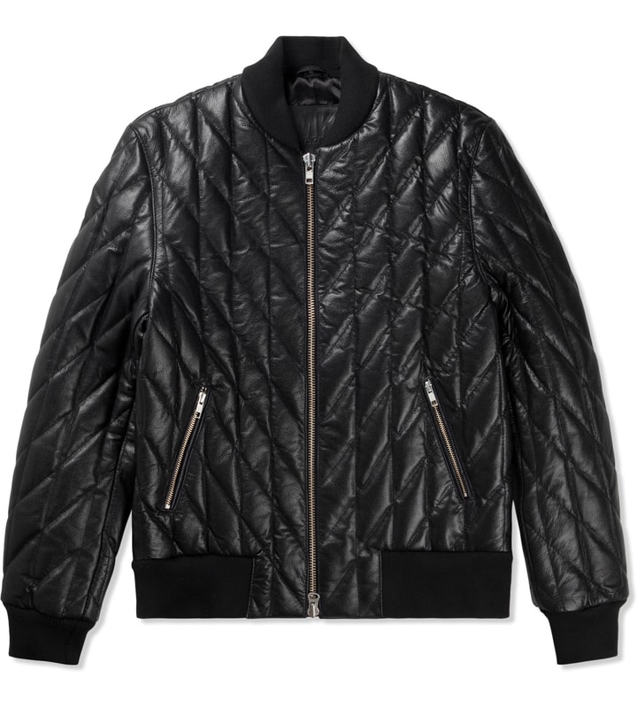 Black High Grain Diamond Bomber Jacket Placeholder Image