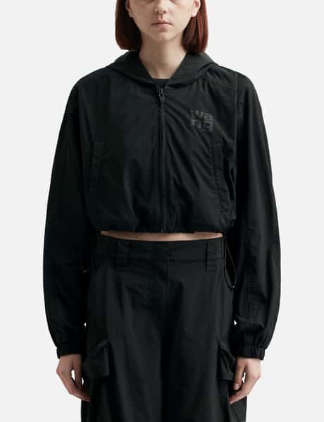 T By Alexander Wang HOODED CROPPED ZIP JACKET