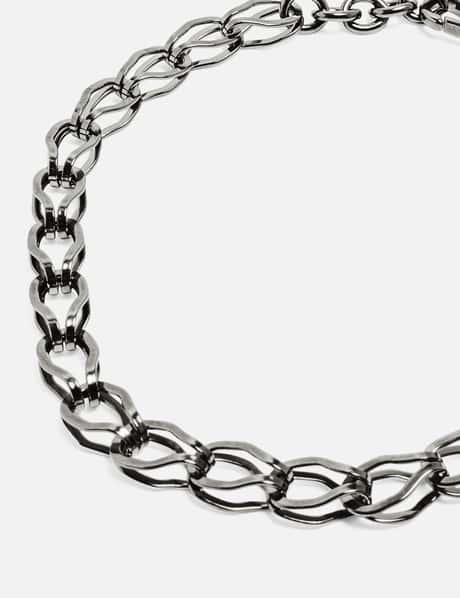 Martine Ali FOX CHAIN - GUNMETAL - シルバーチェーン。クラスプ留め 
