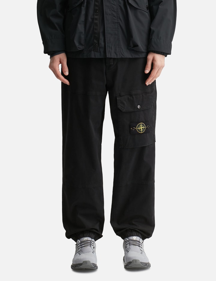 Organic Cotton Stretch Broken Twill 'OLD' Effect Cargo Trousers view 3