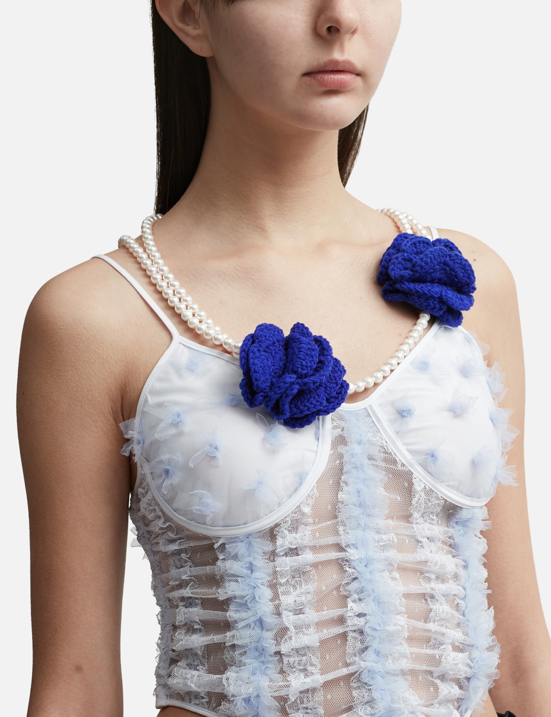 Crochet Pearl Bra Necklace view 16