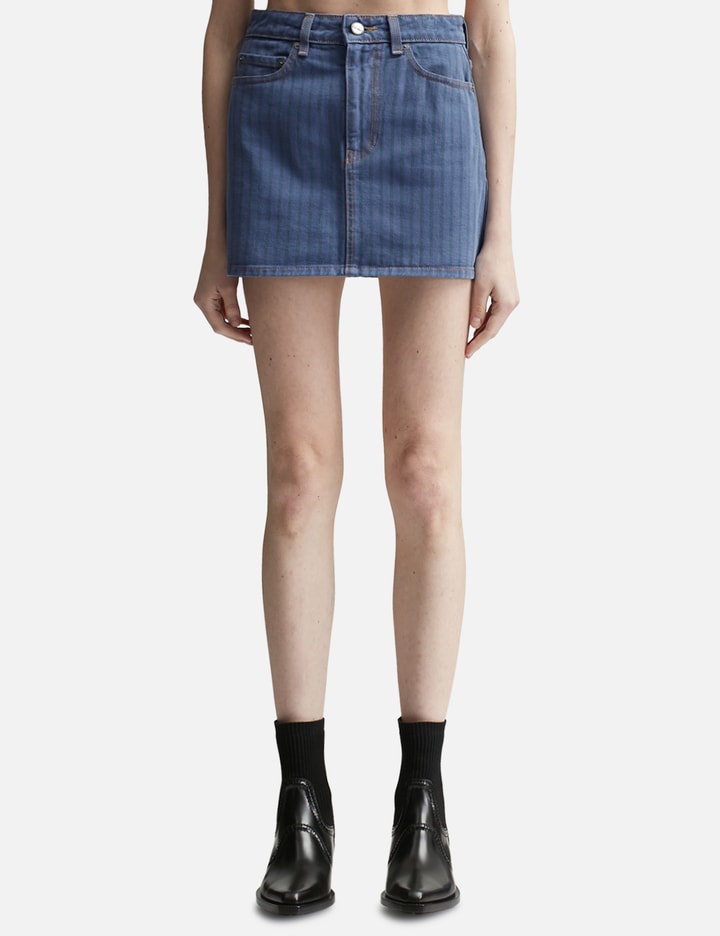 Stripe Overdyed Denim Mini Skirt Placeholder Image