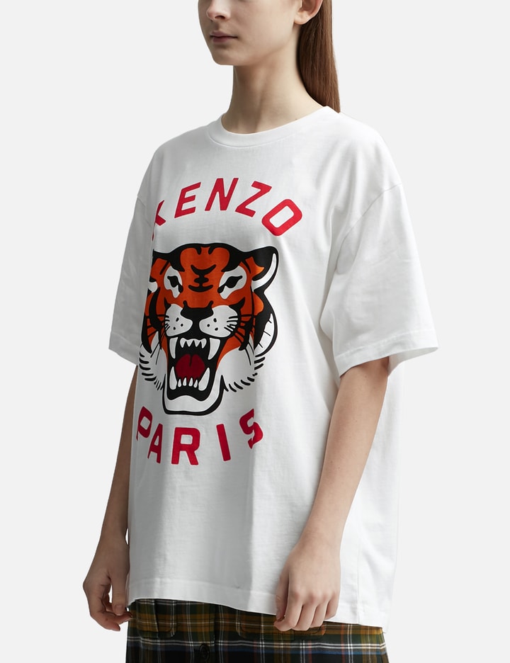 Shop Kenzo Lucky Tiger Oversized Shirt In White