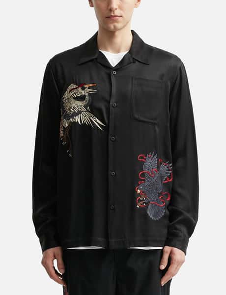Crow And Heron Camp Collar Shirt view 10
