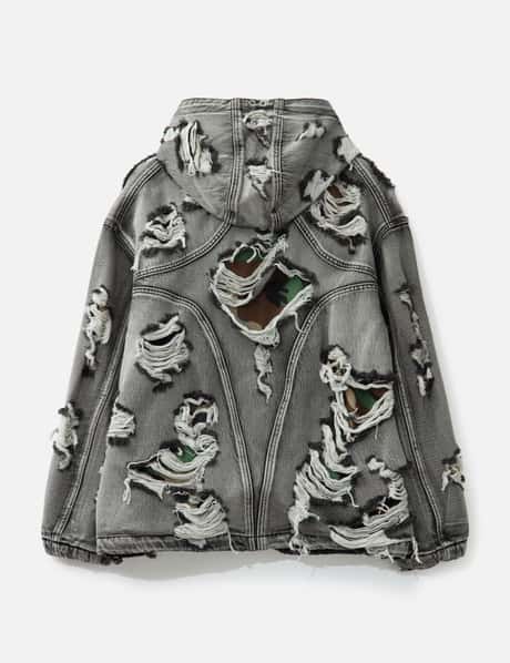 Hell Denim Camo Hooded Zip-Up view 9
