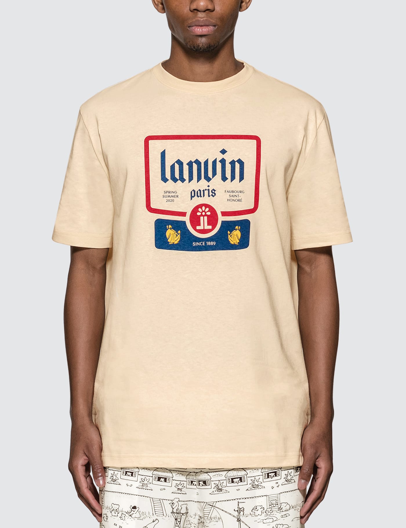 Kleding Gender-neutrale kleding volwassenen Tops & T-shirts T-shirts Vintage Lanvin Shirt Bumby herten Monogram patern klassieker 